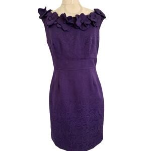 Sandra Darren Lace Layered Sleeveless Sheath Dress Size 8